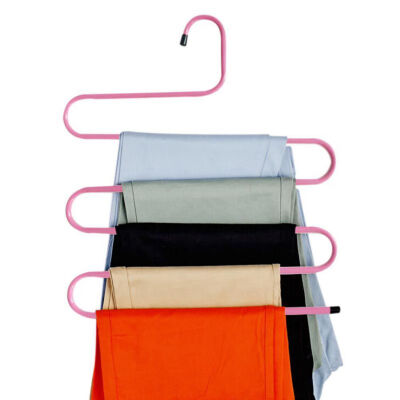 

Hanger Clothes Hanger Rack Pants Hanger 5 Layer  Shape Trousers Holders Towels Clothes Apparel Hangers Space Saving New