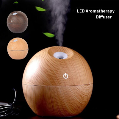 

130ML Smart Induction Color LED USB Wood Grain Oblique Ultrasonic Air Humidifier Aromatherapy Essential Oil Office Home