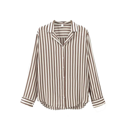 

New Spring Autumn Women Blouse Flower V-Neck Long Sleeve Work Shirts Women office Tops Striped blouse for business