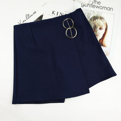 

Summer New Ladies A-line Skirts Women Black Slim New Korean Fashion Ring Above Knee Mini Skirts Empire Shorts Skirts preppy