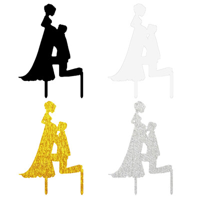 

Wedding Party Cake Topper Insert Card Acrylic Cake Decoration New Life Groom Bride Ornament