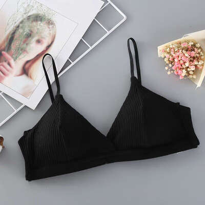 

Women Bras Top Cotton Sexy Lingerie Push Up Striped Bras Wire Free Women Underwear