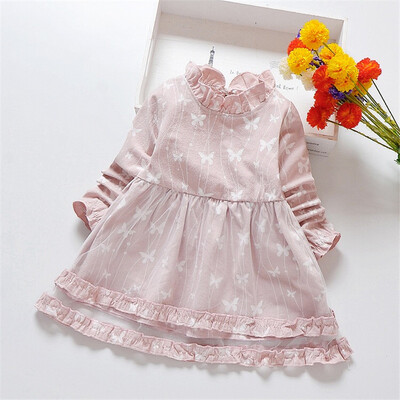 

Baby Girls High Quality Print Pattern Spring Autumn Princess Dress New Hot Sale Kid Children Brief Long Sleeve Soft Cotton Dress