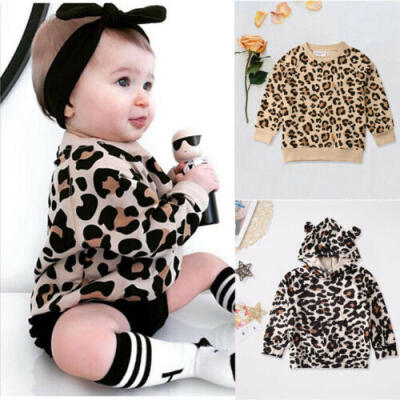 

Newborn Kids Baby Girl Boy Clothes Long Sleeve Leopard Print Tops T-Shirt Outfit