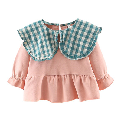 

Baby Girl Dress 0-3T New Autumn Cute Toddler Baby Fashion Casual All-match Lovely Sweet Doll Large Lapel Long Sleeve T-shirt