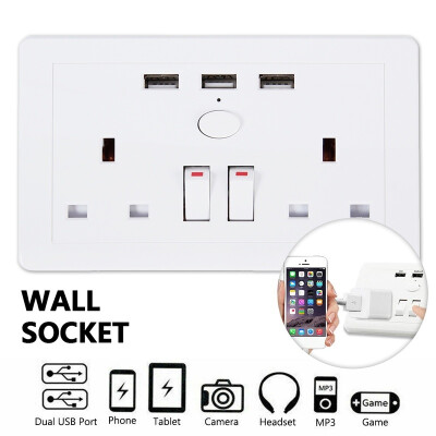 

21 A 3 USB British Standard Wall Socket British Standard Switch Socket Electrical Double Switched