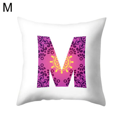 

Simple English Letter Square Pillow Case Cushion Cover Sofa Bed Car Office Decor