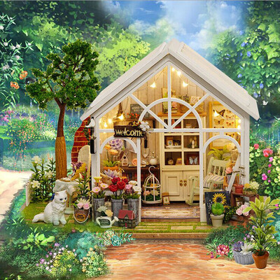 

YIWULADollhouse Miniature DIY house Kit Wooden Handmade Craft Gift Sunshine House
