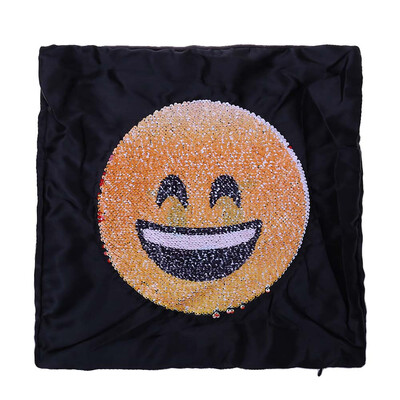 

Reversible Sequin Pillow Case-eversible Emoji Cushion Cover Changeable Face Pillowcases DIY Decorative Pillowcase