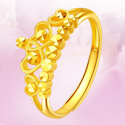 

New Fashion Vintage Rings For Women Couple Jewelry Gold Ring Like Crown Elegant Hollow Cute Presents