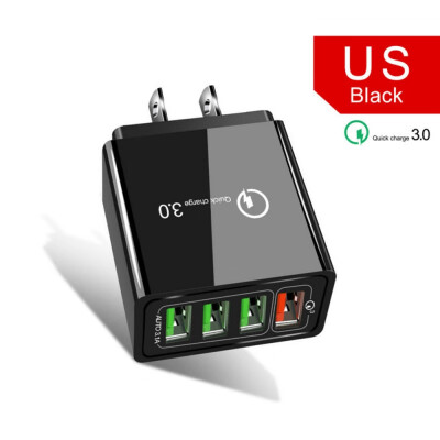 

QC QC30 Fast Quick Charge 4-USB Ports Hub Wall Charger Power Adapter USEUUK Plug