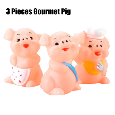 

YIWULA3 Pieces Gourmet Pig Resistance To Squeaking Infants&Childrens Rubber Toys