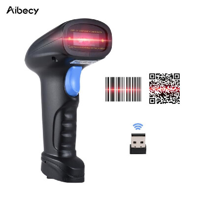 

Aibecy Handheld 24G Wireless 1D2DQR Barcode Scanner Bar Code Reader with USB Receiver 4000 Code Storage Capacity for POS PC