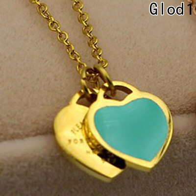 

Love rose heart double oil chain wholesale Hot blue short gold