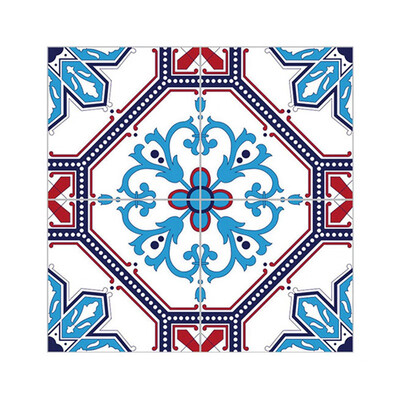 

5pcs Anti-slip Floor Stickers Bedroom Wall Stickers Bohemian 3D Waterproof Bathroom Tile Stickers for Decoration Renovation