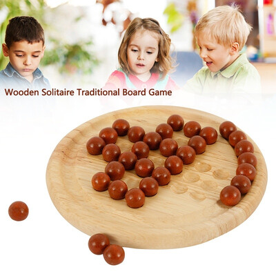 

New Fashion Wooden Solitaire Board Game Children Family Traditional Educational Fun Toys Kids Gifts