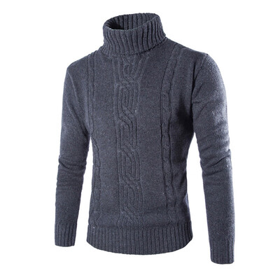 

Mens Warm High Collar Sweater Pullover Turtleneck Knit Loose Casual Business