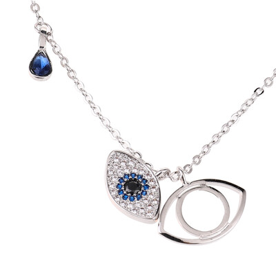 

Womens Gold Plated Blue Evil Eye Crystal Pendant Chain Necklace Jewelry Gift
