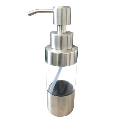 

Manual Countertop Soap Dispensers Lotion Clear Bottle Rust Proof Stainless Steel Pump Hotel Toiletries