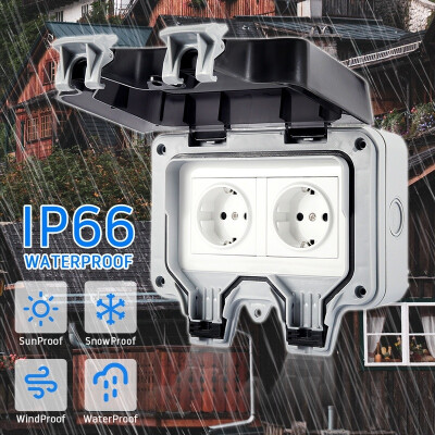 

IP66 Wall Socket for Outdoor Use Waterproof & Dustproof Socket 13A DE