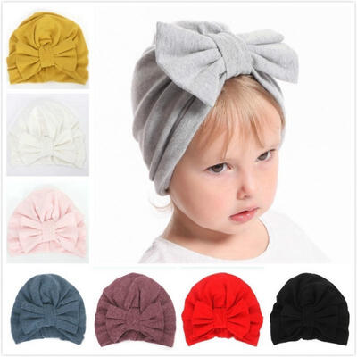 

Baby Infant Girl Floral Comfy Bowknot Turban Hospital Cap 100％Cotton Beanie Hat