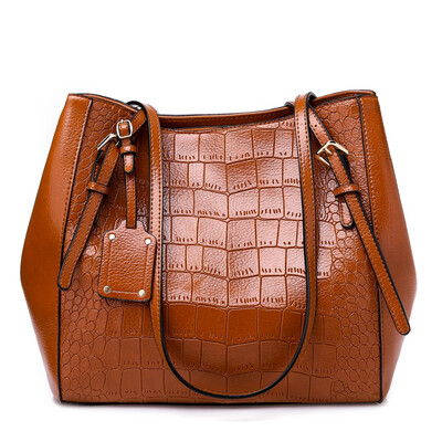 

Tailored Fashion Womens Solid Color Large Capacity Leather Shoulder Bag Handbag