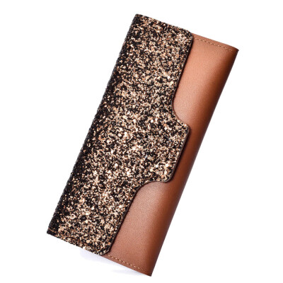 

Fashion Women Glitter Sequined Trifold Long Wallet Card Cash Holder Clutch Purse