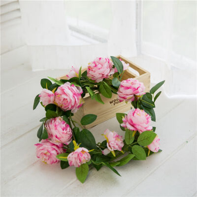 

Artificial Simulation Rose Western Peony Buds Core Vine Rose Wedding Home Garden Decor Soft Vine Ivy Garland Silk Fake Flower