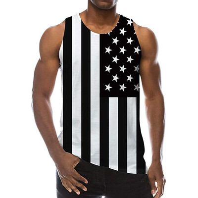 

Toponeto Mens Summer New Style 3D printed Vest Blouse Fashion Comfort Blouse Top