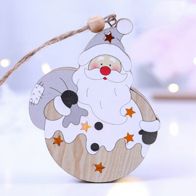 

Tailored LED light Christmas Tree snowman Wooden Pendants Ornaments Xmas DIY Wood Crafts