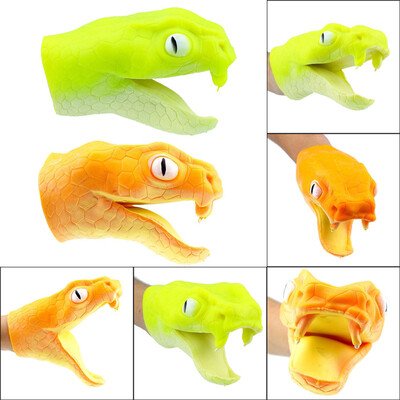 

YIWULACobra Animal Hand Puppet Baby Infant Toy Silica Gel Spoof Props Toys 2PCs