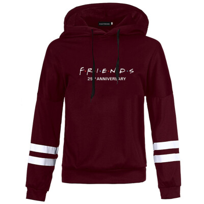 

Celebrating Friends Tv Show 25Th Anniversary Hoodie Letter Printed Hoodie Casual Hooded Sweatshirt Pullover Tops