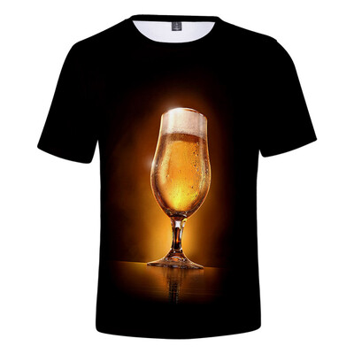 

Toponeto Mens Summer Beer Festival New Style 3D Printing O-Neck Short Sleeve Blouse Tops