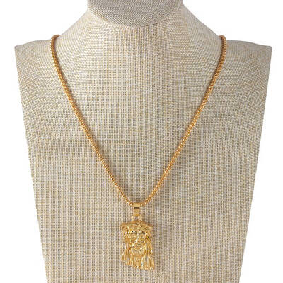 

Women Stylish Head Portrait Pendants Gold Color Alloy 25x4x58cm Necklace for Party Daily