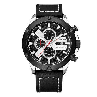 

CURREN 8308 Business Men Quartz Watch Calendar Chronograph Fashion Casual Leather Band Male Wristwatch