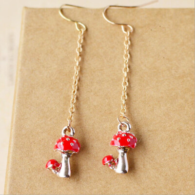 

Pineapple Strawberry Long Alloy Chain Drop Dangle Ear Stud Earrings