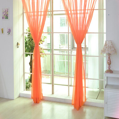 

Siaonvr 1 PCS Pure Color Tulle Door Window Curtain Drape Panel Sheer Scarf Valances