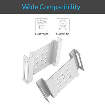 

ORICO AC52535-1S-V1-BK-BP Aluminum Internal Hard Disk Mounting Bracket 525 inch to 25 or 35 inch Mounting Kit with Screws