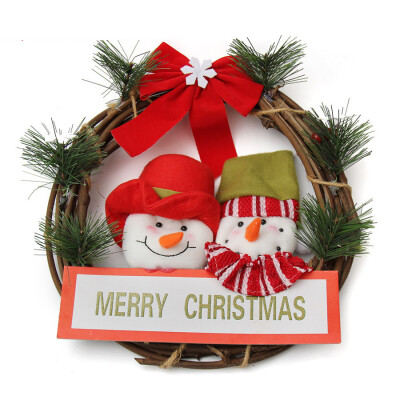 

〖Follure〗30cm Christmas Large Wreath Door Wall Ornament Garland Decoration Red Bowknot