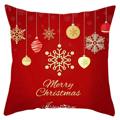 

45x45cm Christmas Red Pillowcase Soft Peach Velvet Decorative Printed Pillowcase With Zipper Poszewki Na Poduszki Kissenbezug