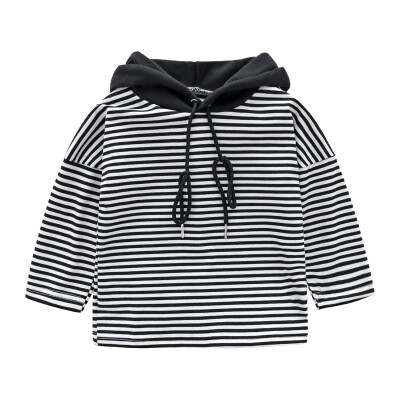 

Striped Boys Striped Hat-shirt Spliced Top Long Sleeves New Boy Clothes Fashion Casual Children Hoodies