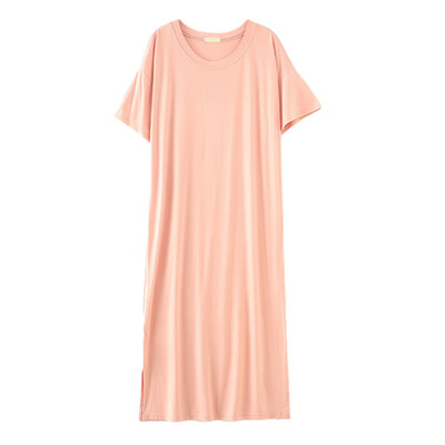 

Dress For Pregnant Women Loose Modal Nightdress Solid Color O-neck Half Sleeve Dress Large Size Fat MM Nightdress