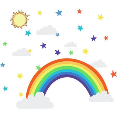 

New Rainbow Stars Kindergarten Bedroom Living Room Children Room Wall Decoration Wall Stickers