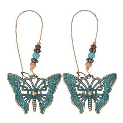 

Multiple Flower Leaf Spider Vintage Green Alloy Hanging Dangle Drop Earrings with Stone for Women Jewelry Accessories