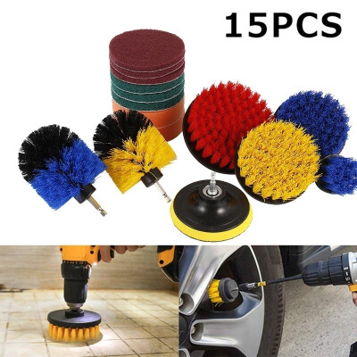 

15pcs Car Cleaning Disc Round Head Ball Brush Electric Soft&Hard Hair Cleaning Brush Electric Disc Power Tools