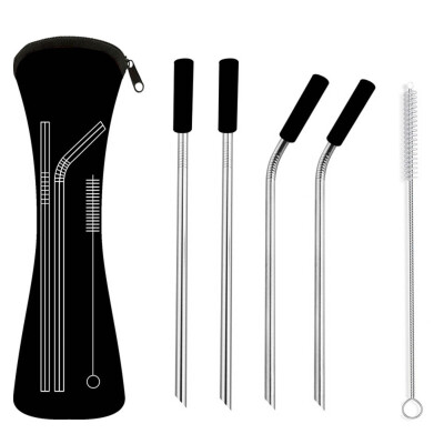 

Anti-scratch Stainless Steel Straw Reusable Metal Drinking Straws Organizer Bags