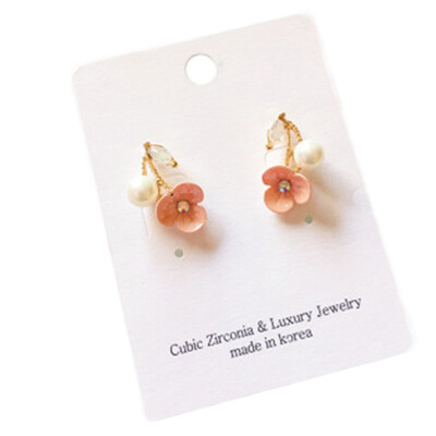

Colorful Shell Diamond Flower Earrings Lovely Prevent Allergy Earrings
