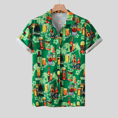 

Toponeto Stylish Mens Beer Festival Printed Hot Style Shirt With Short Sleeves