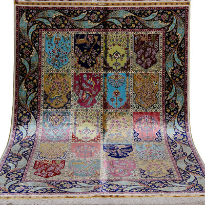 

FangCun 4x6 Seasons Silk Rugs Handmade Carpets Garden Scenes Hand Knotted rugs for living rooms&offices FC040609