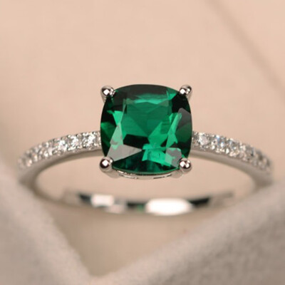 

Fashion Desgin Ring Big Square Sky Blue Stone Rings For Women Jewelry Wedding